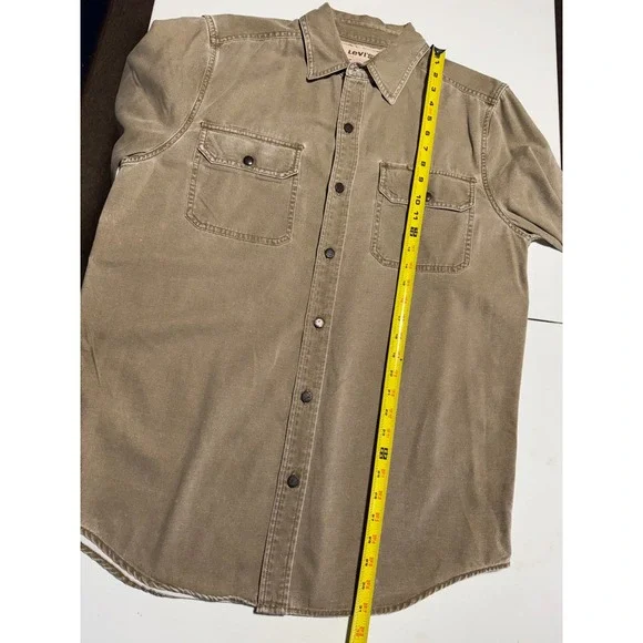 Levi's Copper Clothing Button Down Shirt Jacket Mens Medium Tan Cotton - Picture 5 of 13